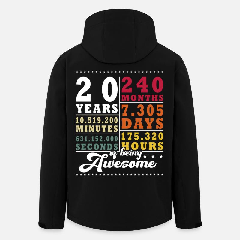 20th Birthday - Wedding Anniversary, Anniversary - Men’s Recycled Softshell Jacket by Stanley/Stella - black