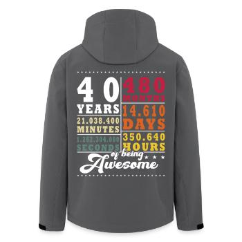 40e anniversaire de son quarantième anniversaire - Veste softshell homme en polyester recyclé Stanley/Stella - charbon - Dos - AI Model Male 185 light (185cm)