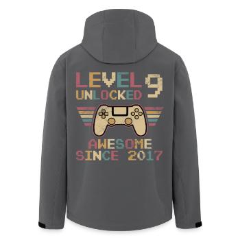 LEVEL 9 UNLOCKED 9TH BIRTHDAY GAMER - Men’s Recycled Softshell Jacket by Stanley/Stella - black - Back - AI Model Male 185 light (185cm)