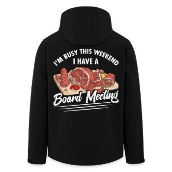 Réunion du conseil de charcuterie Aliments Charcuterie - Veste softshell homme en polyester recyclé Stanley/Stella - noir - Dos - AI Model Male 185 light (185cm)
