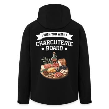Plateau de charcuterie, viande, fromage, nourriture pour les amateurs de fromage - Veste softshell homme en polyester recyclé Stanley/Stella - noir - Dos - AI Model Male 185 light (185cm)