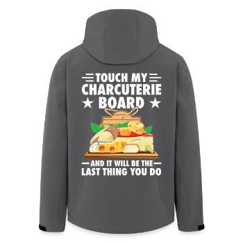 Charcuterie Board with Lid Cheese Meat Charcuterie - Men’s Recycled Softshell Jacket by Stanley/Stella - anthracite - Back - AI Model Male 185 light (185cm)