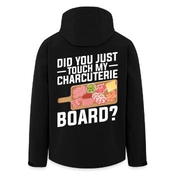 Tableau d’artiste charcuterie avec couvercle de couverture fromage - Veste softshell homme en polyester recyclé Stanley/Stella - noir - Dos - AI Model Male 185 light (185cm)