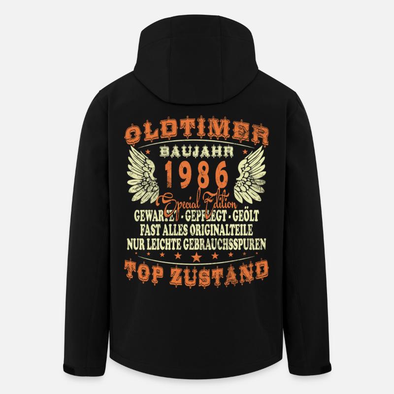 Voiture classique née anniversaire 1986 - Veste softshell homme en polyester recyclé Stanley/Stella - noir