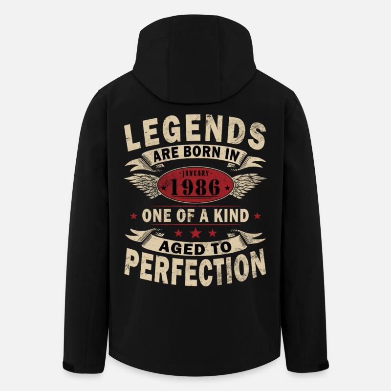 40th Birthday Legend January 1986 - Men’s Recycled Softshell Jacket by Stanley/Stella - black
