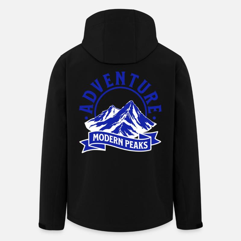 Moderne Bergabenteuer Peaks Logo - Recycelte Männer Softshell-Jacke von Stanley/Stella - Schwarz