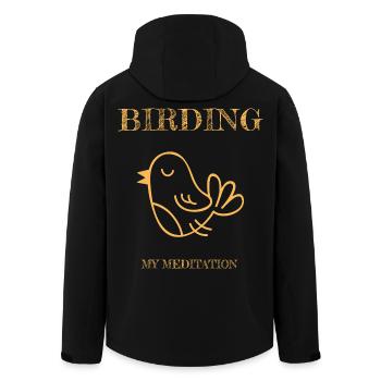 Vogelbeobachtung ist meine Meditation - Recycelte Männer Softshell-Jacke von Stanley/Stella - Schwarz - Hinten - AI Model Male 185 light (185cm)