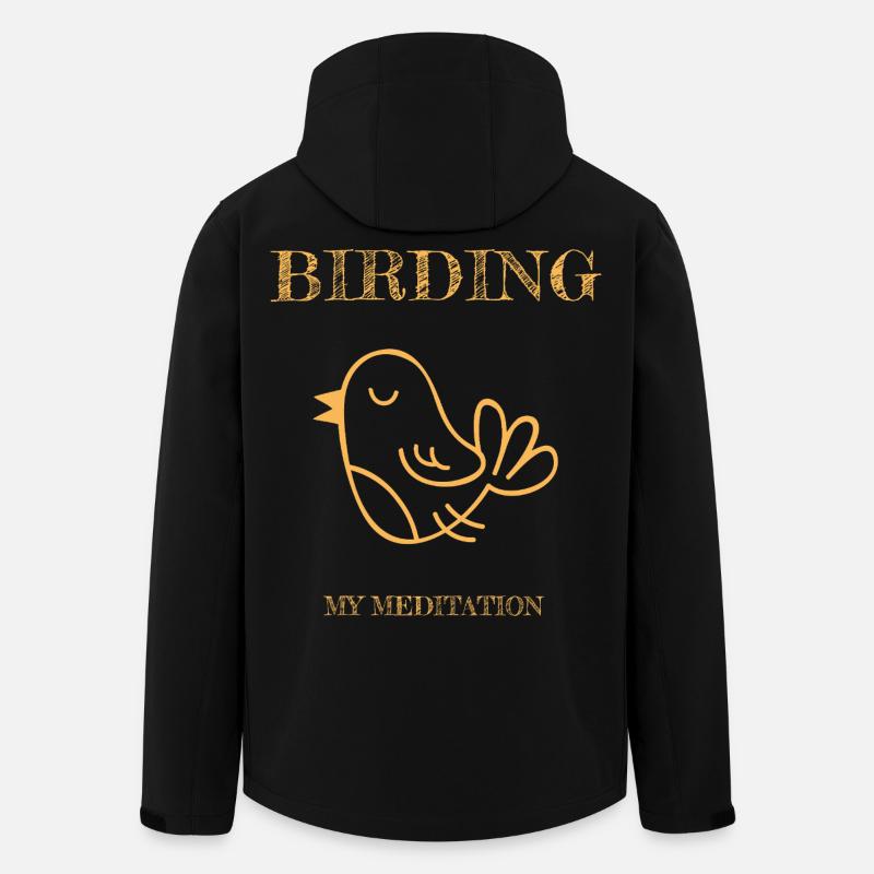 L’observation des oiseaux est ma méditation - Veste softshell homme en polyester recyclé Stanley/Stella - noir