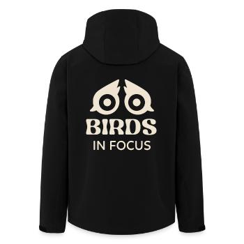 Birds in Focus - Men’s Recycled Softshell Jacket by Stanley/Stella - black - Back - AI Model Male 185 light (185cm)