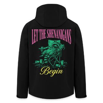 Shenanigans Funny Raccoon Mardi Gras - Men’s Recycled Softshell Jacket by Stanley/Stella - black - Back - AI Model Male 185 light (185cm)