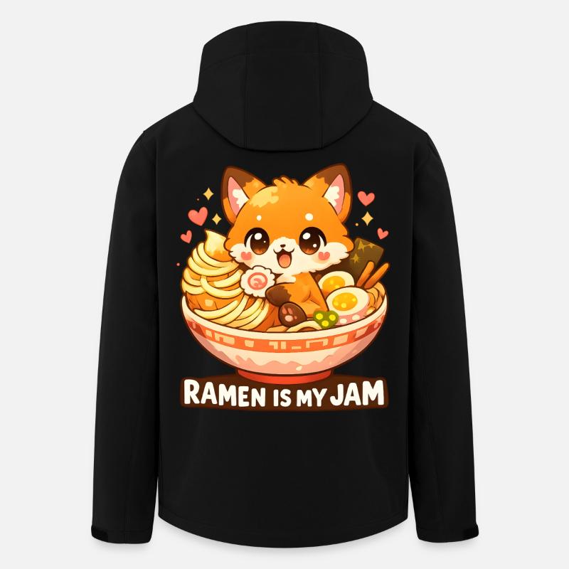 Kawaii Ramen Katze  - Recycelte Männer Softshell-Jacke von Stanley/Stella - Schwarz