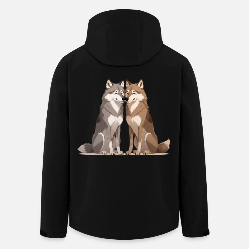 Hugging Wolves Duo - Men’s Recycled Softshell Jacket by Stanley/Stella - black