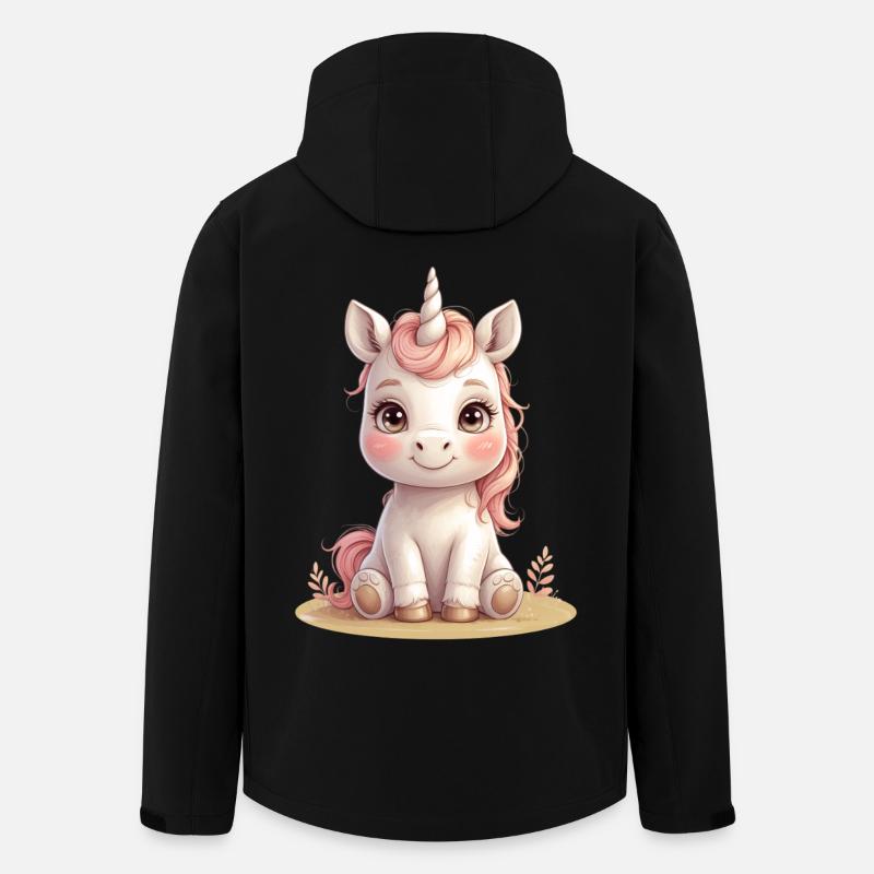 Zuckersüßes Einhornbaby Illustration - Recycelte Männer Softshell-Jacke von Stanley/Stella - Schwarz