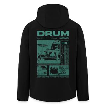 Rock Drummer Drum Player Streetwear - Men’s Recycled Softshell Jacket by Stanley/Stella - black - Back - AI Model Male 185 light (185cm)