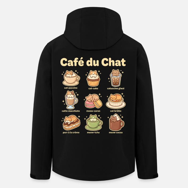 Cat Café Motifs – Treats - Men’s Recycled Softshell Jacket by Stanley/Stella - black