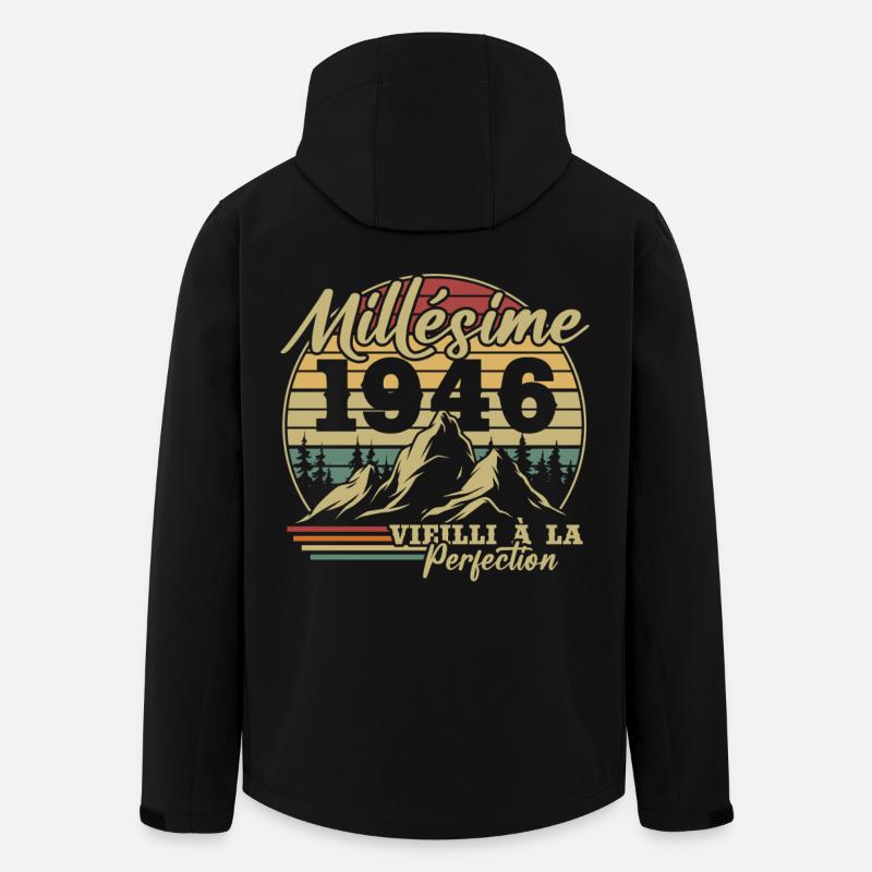 Jahrgang 1946 - Recycelte Männer Softshell-Jacke von Stanley/Stella - Schwarz