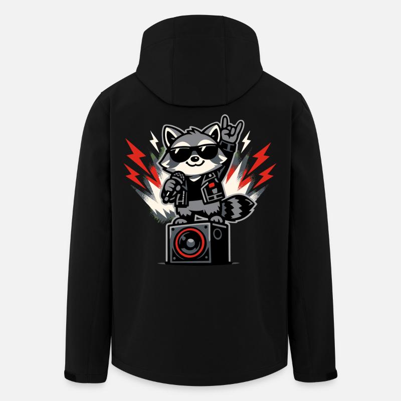 Retro Waschbär Rock Musik Geschenk - Recycelte Männer Softshell-Jacke von Stanley/Stella - Schwarz