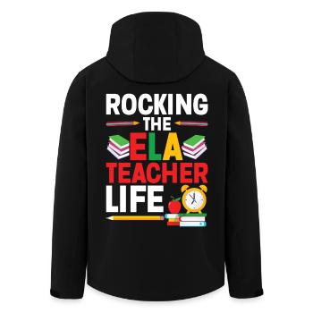 Spécialiste de l’équipe d’enseignement des arts du langage anglais - Veste softshell homme en polyester recyclé Stanley/Stella - noir - Dos - AI Model Male 185 light (185cm)