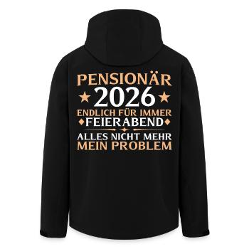 Pensioner 2026 Civil Servant Retirement Gift - Men’s Recycled Softshell Jacket by Stanley/Stella - black - Back - AI Model Male 185 light (185cm)