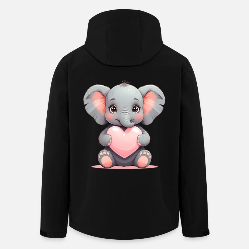 Kleiner Elefant Herzzauber - Recycelte Männer Softshell-Jacke von Stanley/Stella - Schwarz