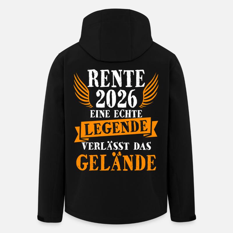 Pension 2026 Légende Pensionnaire Retraité - Veste softshell homme en polyester recyclé Stanley/Stella - noir