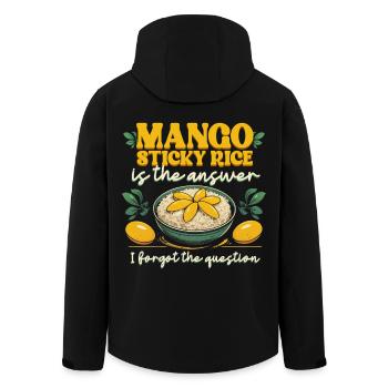 Mango Sticky Rice Is The Answer - Men’s Recycled Softshell Jacket by Stanley/Stella - black - Back - AI Model Male 185 light (185cm)