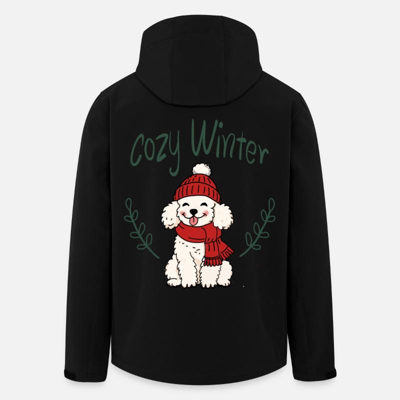 Chien d’hiver câlin avec chapeau - Veste softshell homme en polyester recyclé Stanley/Stella - noir
