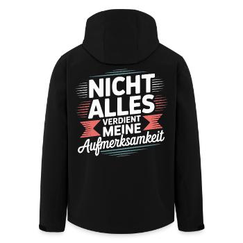 Not everything deserves attention - Men’s Recycled Softshell Jacket by Stanley/Stella - black - Back - AI Model Male 185 light (185cm)