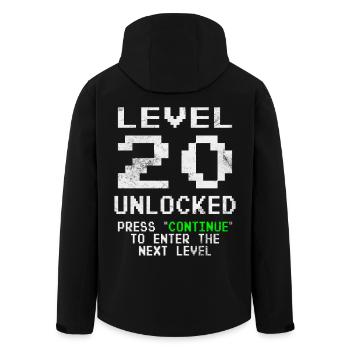 Niveau de cadeau d’anniversaire débloqué depuis 20 ans - Veste softshell homme en polyester recyclé Stanley/Stella - noir - Dos - AI Model Male 185 light (185cm)