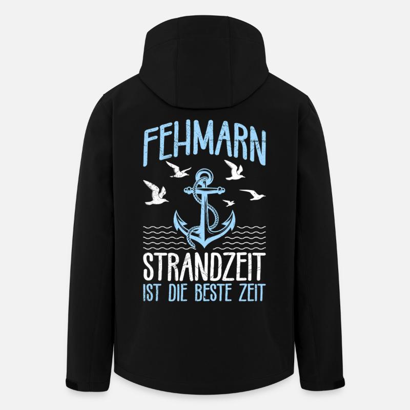 Ostsee FEHMARN STRANDZEIT DIE BESTE ZEIT - Recycelte Männer Softshell-Jacke von Stanley/Stella - Schwarz