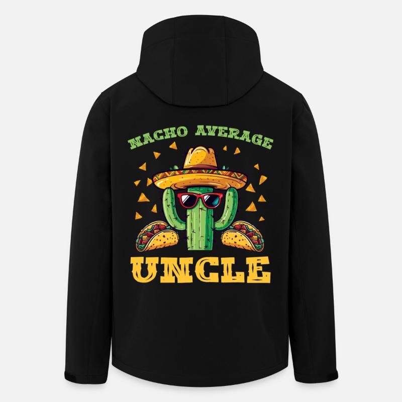 Cactus avec sombrero et tacos - Veste softshell homme en polyester recyclé Stanley/Stella - noir