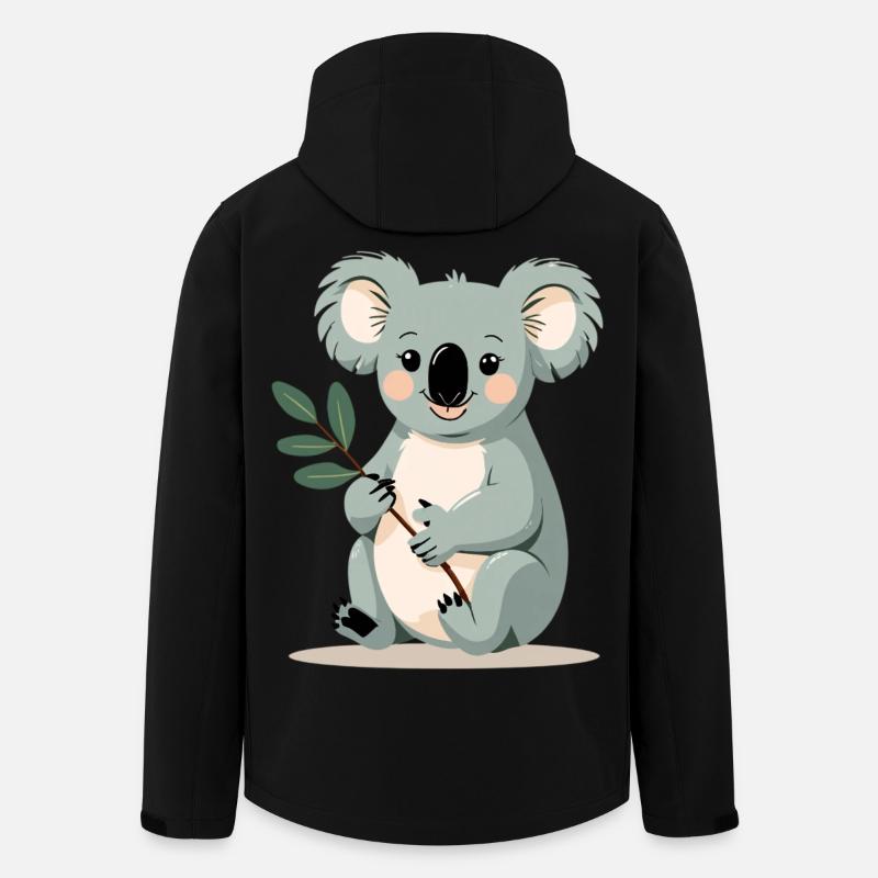 Kleiner Koala mit Blattzweig - Recycelte Männer Softshell-Jacke von Stanley/Stella - Schwarz