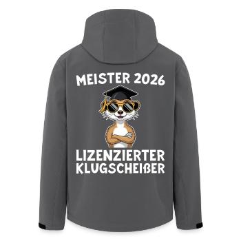 Master examination passed in 2026 Meerkat master - Men’s Recycled Softshell Jacket by Stanley/Stella - black - Back - AI Model Male 185 light (185cm)