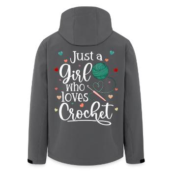 Just a Girl Who Loves Crochet - Recycelte Männer Softshell-Jacke von Stanley/Stella - Anthrazit - Hinten - AI Model Male 185 light (185cm)