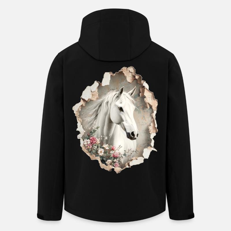 Horse Flowers - Men’s Recycled Softshell Jacket by Stanley/Stella - black