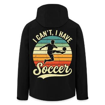 Ich kann keinen Fußballspieler haben - Recycelte Männer Softshell-Jacke von Stanley/Stella - Schwarz - Hinten - AI Model Male 185 light (185cm)
