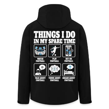 Things I Do Soccer Football Player - Men’s Recycled Softshell Jacket by Stanley/Stella - black - Back - AI Model Male 185 light (185cm)