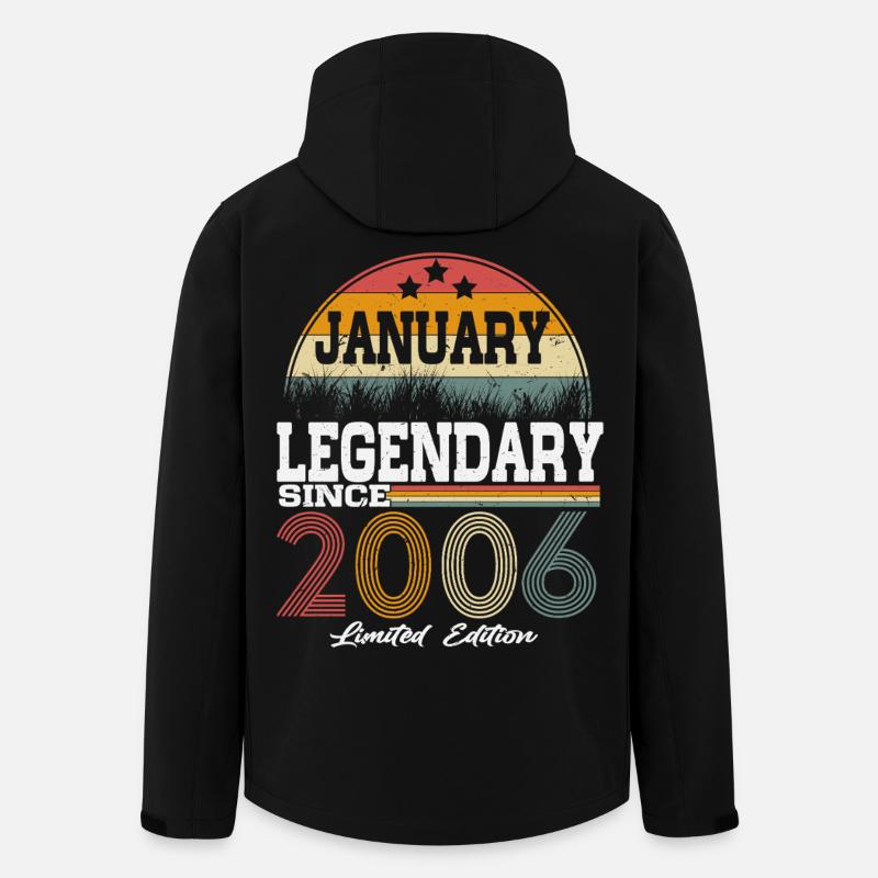 Legends-were-born-in-January-2006 - Men’s Recycled Softshell Jacket by Stanley/Stella - black