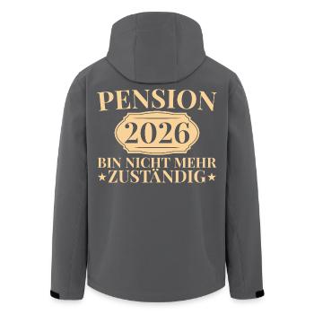 Adieu de pension 2026 Don de collègue retraité - Veste softshell homme en polyester recyclé Stanley/Stella - charbon - Dos - AI Model Male 185 light (185cm)