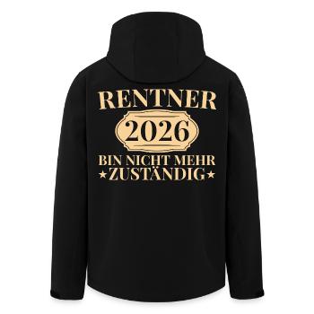 Rente Abschied 2026 Kollege Rentner Geschenkidee - Recycelte Männer Softshell-Jacke von Stanley/Stella - Schwarz - Hinten - AI Model Male 185 light (185cm)