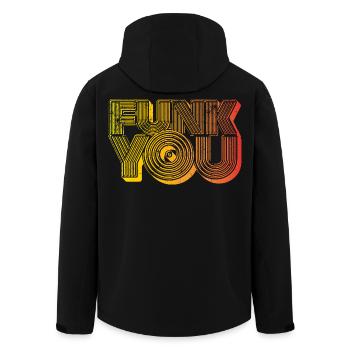 Funk You - Recycelte Männer Softshell-Jacke von Stanley/Stella - Schwarz - Hinten - AI Model Male 185 light (185cm)