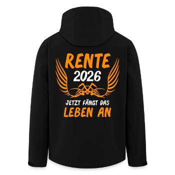 Rente 2026 Ruhestand Rentner Rentnerin - Recycelte Männer Softshell-Jacke von Stanley/Stella - Schwarz - Hinten - AI Model Male 185 light (185cm)