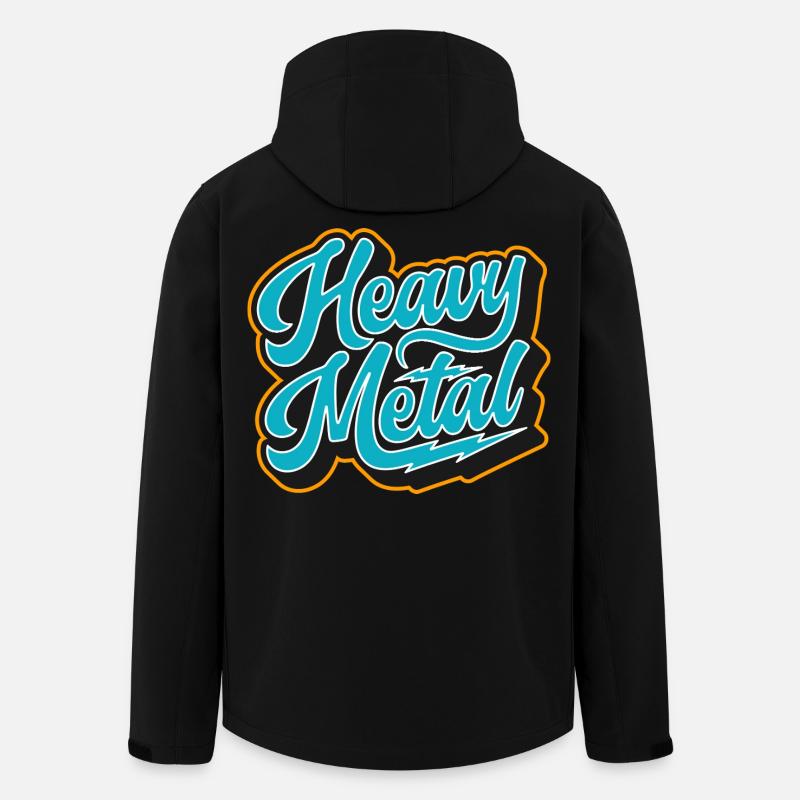Heavy Metal Rétro Script - Veste softshell homme en polyester recyclé Stanley/Stella - noir