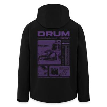 Rock Drummer Drum Player Streetwear - Men’s Recycled Softshell Jacket by Stanley/Stella - black - Back - AI Model Male 185 light (185cm)