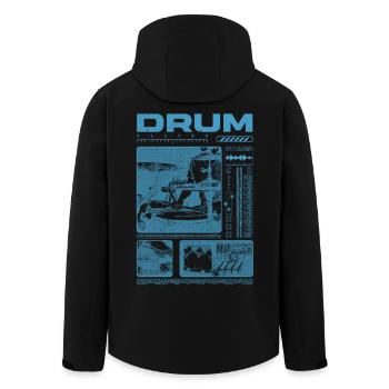 Rock Drummer Drum Player Streetwear - Men’s Recycled Softshell Jacket by Stanley/Stella - black - Back - AI Model Male 185 light (185cm)