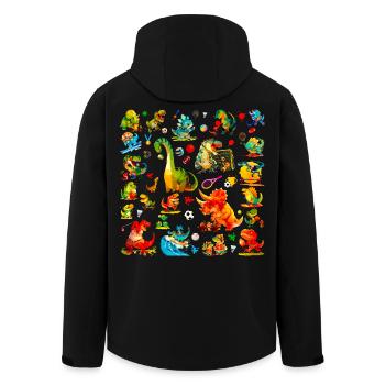 Motif de dinosaures sportifs mignons, championnat de dinosaures - Veste softshell homme en polyester recyclé Stanley/Stella - noir - Dos - AI Model Male 185 light (185cm)