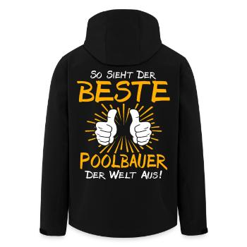 Poolbauer Geschenkidee - Recycelte Männer Softshell-Jacke von Stanley/Stella - Schwarz - Hinten - AI Model Male 185 light (185cm)