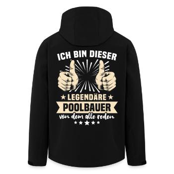Dictons des constructeurs de piscines - Veste softshell homme en polyester recyclé Stanley/Stella - noir - Dos - AI Model Male 185 light (185cm)