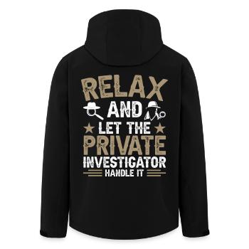  Private Investigator Uniform Detective Costume - Men’s Recycled Softshell Jacket by Stanley/Stella - black - Back - AI Model Male 185 light (185cm)