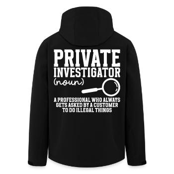 Detective Costume Observation Private Investigator - Men’s Recycled Softshell Jacket by Stanley/Stella - black - Back - AI Model Male 185 light (185cm)